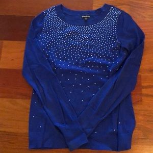 Express Blue rhinestone sweater!